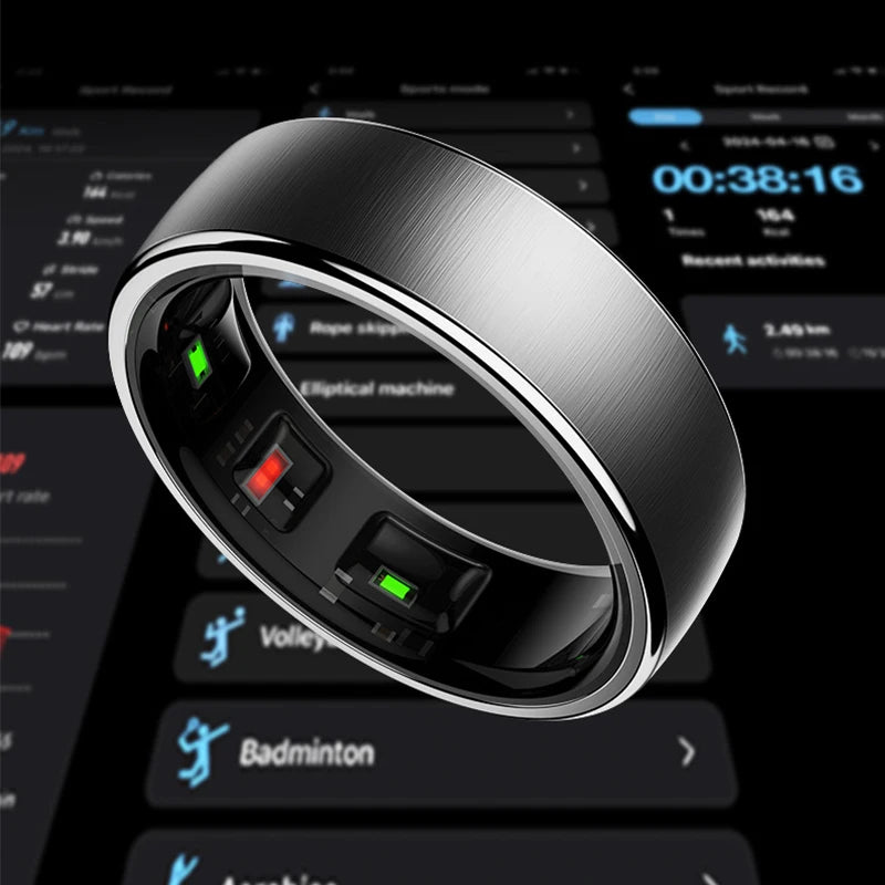 New R10 Waterproof Smart Ring Health Monitor Men & Women Health & Sleep Monitor Smart Rings Multi-Sport Modes Qring APP